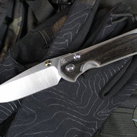 Chris Reeve Large Sebenza 31- Polished Titanium Handle- Polished Drop Point- Bog Oak Wood Inlay- L31-1620 IN CPM-MAGNACUT v5