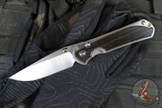 Chris Reeve Large Sebenza 31- Polished Titanium Handle- Polished Drop Point- Bog Oak Wood Inlay- L31-1620 IN CPM-MAGNACUT v5