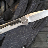 Chris Reeve Large Sebenza 31- Polished Titanium Handle- Polished Drop Point- Bog Oak Wood Inlay- L31-1620 IN CPM-MAGNACUT v5