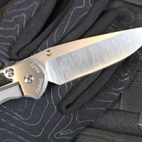 Chris Reeve Large Sebenza 31- Polished Titanium Handle- Polished Drop Point- Bog Oak Wood Inlay- L31-1620 IN CPM-MAGNACUT v5