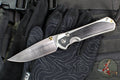 Chris Reeve Large Sebenza 31- Polished Titanium Handle- Polished Drop Point- Bog Oak Wood Inlay- L31-1620 IN CPM-MAGNACUT v6