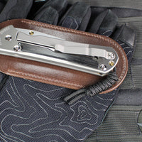 Chris Reeve Large Sebenza 31- Polished Titanium Handle- Polished Drop Point- Bog Oak Wood Inlay- L31-1620 IN CPM-MAGNACUT v6