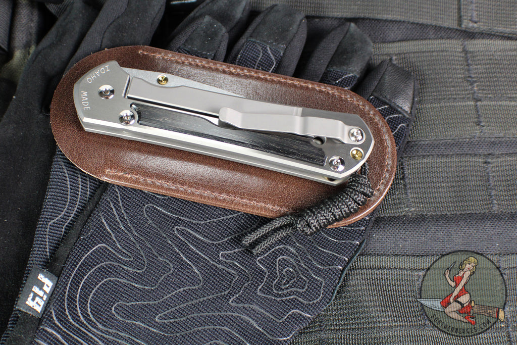 Chris Reeve Large Sebenza 31- Polished Titanium Handle- Polished Drop ...