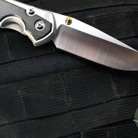 Chris Reeve Large Sebenza 31- LEFT HANDED- Polished Titanium Handle- Polished Drop Point- Bog Oak Wood Inlay- L31-1621 IN CPM-MAGNACUT