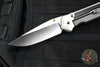 Chris Reeve Large Sebenza 31- LEFT HANDED- Polished Titanium Handle- Polished Drop Point- Bog Oak Wood Inlay- L31-1621 IN CPM-MAGNACUT