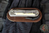 Chris Reeve Large Sebenza 31- Polished Titanium Handle- Polished Drop Point- Box Elder Wood Inlay- L31-1628 IN CPM-MAGNACUT v6