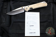 Chris Reeve Large Sebenza 31- Polished Titanium Handle- Polished Drop Point- Box Elder Wood Inlay- L31-1628 IN CPM-MAGNACUT v3