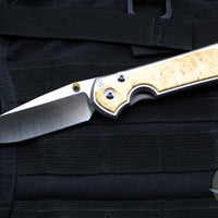 Chris Reeve Large Sebenza 31- Polished Titanium Handle- Polished Drop Point- Box Elder Wood Inlay- L31-1628 IN CPM-MAGNACUT v3