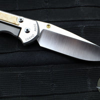 Chris Reeve Large Sebenza 31- Polished Titanium Handle- Polished Drop Point- Box Elder Wood Inlay- L31-1628 IN CPM-MAGNACUT v3