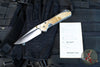 Chris Reeve Large Sebenza 31- Polished Titanium Handle- Polished Drop Point- Box Elder Wood Inlay- L31-1628 IN CPM-MAGNACUT v6