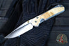 Chris Reeve Large Sebenza 31- Polished Titanium Handle- Polished Drop Point- Box Elder Wood Inlay- L31-1628 IN CPM-MAGNACUT v6