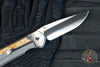Chris Reeve Large Sebenza 31- Polished Titanium Handle- Polished Drop Point- Box Elder Wood Inlay- L31-1628 IN CPM-MAGNACUT v6