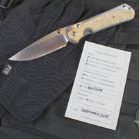 Chris Reeve Large Sebenza 31- Polished Titanium Handle- Polished Drop Point- Box Elder Wood Inlay- L31-1628 IN CPM-MAGNACUT v5