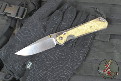 Chris Reeve Large Sebenza 31- Polished Titanium Handle- Polished Drop Point- Box Elder Wood Inlay- L31-1628 IN CPM-MAGNACUT v5