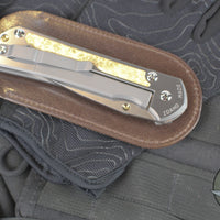 Chris Reeve Large Sebenza 31- Polished Titanium Handle- Polished Drop Point- Box Elder Wood Inlay- L31-1628 IN CPM-MAGNACUT v5