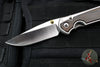 Chris Reeve Large Sebenza 31- Glass Blasted Titanium- Polished Drop Point- Macassar Ebony Wood Inlay- L31-1636 IN CPM-MAGNACUT