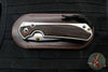 Chris Reeve Large Sebenza 31- Glass Blasted Titanium- Polished Drop Point- Macassar Ebony Wood Inlay- L31-1636 IN CPM-MAGNACUT