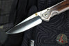 Chris Reeve Large Sebenza 31- Glass Blasted Titanium- Polished Drop Point- Macassar Ebony Wood Inlay- L31-1636 IN CPM-MAGNACUT v3