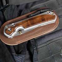 Chris Reeve Large Sebenza 31- Glass Blasted Titanium- Polished Drop Point- Macassar Ebony Wood Inlay- L31-1636 IN CPM-MAGNACUT v4