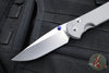 Chris Reeve Large Sebenza 31- Drop Point- Glass Blasted Finished Titanium Handle- Stonewash Magnacut Blade- Blue Hardware L31-1644