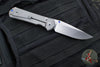 Chris Reeve Large Sebenza 31- Drop Point- Glass Blasted Finished Titanium Handle- Stonewash Magnacut Blade- Blue Hardware L31-1644