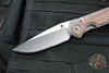 Chris Reeve Large Sebenza 31- Drop Point- Glass Blasted Finished Titanium Handle- Natural Micarta Inlay- Stonewash Magnacut Blade- Silver Hardware L31-1660