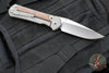 Chris Reeve Large Sebenza 31- Drop Point- Glass Blasted Finished Titanium Handle- Natural Micarta Inlay- Stonewash Magnacut Blade- Silver Hardware L31-1660