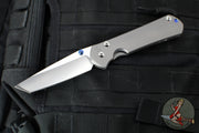 Chris Reeve Large Sebenza 31 Tanto- Glass Blasted Finished Titanium- Stonewash Magnacut Blade L31-1687