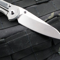 Chris Reeve- Large Inkosi- Insingo Edge- Glass Blasted Titanium Handle- Black Canvas Micarta Inlay- Magnacut Blade LIN-1124