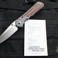 Chris Reeve- Large Inkosi- Insingo Edge- Glass Blasted Titanium Handle- Natural Canvas Micarta Inlay- Magnacut Blade LIN-1126