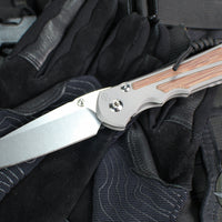 Chris Reeve- Large Inkosi- Tanto Edge- Glass Blasted Titanium Handle- Natural Micarta Inlays- Magnacut Steel Blade LIN-1134