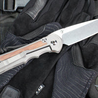 Chris Reeve- Large Inkosi- Tanto Edge- Glass Blasted Titanium Handle- Natural Micarta Inlays- Magnacut Steel Blade LIN-1134