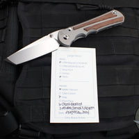 Chris Reeve- Large Inkosi- Tanto Edge- Glass Blasted Titanium Handle- Natural Micarta Inlays- Magnacut Steel Blade LIN-1134