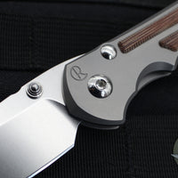 Chris Reeve- Large Inkosi- Tanto Edge- Glass Blasted Titanium Handle- Natural Micarta Inlays- Magnacut Steel Blade LIN-1134