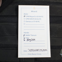 Chris Reeve- Mnandi- Bog Oak Inlay- Drop Point Magnacut Blade MNA-1000