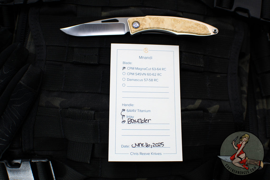 Chris Reeve Mnandi- Box Elder Wood- Plain Drop Point MNA-1008