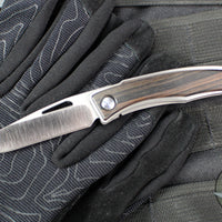 Chris Reeve- Mnandi- Macassar Ebony Wood Inlay- Plain Drop Point MNA-1016 IN Magnacut