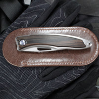 Chris Reeve- Mnandi- Macassar Ebony Wood Inlay- Plain Drop Point MNA-1016 IN Magnacut