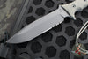 Chris Reeve Pacific Fixed Blade- Black Canvas Micarta Handle- Black Finished Magnacut Steel Part Serrated Edge PAC-1001