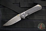 Chris Reeve Small Sebenza 31- Bog Oak Inlay- Boomerang Damascus Drop Point Blade S31-1102