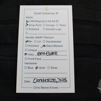 Chris Reeve Small Sebenza 31- Drop Point- Box Elder Wood Inlay S31-1108 in CPM MAGNACUT