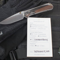 Chris Reeve Small Sebenza 31- Drop Point- Macassar Ebony Inlay Magnacut Steel Blade S31-1116