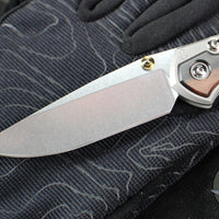 Chris Reeve Small Sebenza 31- Drop Point- Macassar Ebony Inlay Magnacut Steel Blade S31-1116