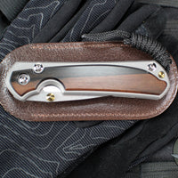 Chris Reeve Small Sebenza 31- Drop Point- Macassar Ebony Inlay Magnacut Steel Blade S31-1116