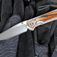 Chris Reeve Small Sebenza 31- Drop Point- Macassar Ebony Inlay Magnacut Steel Blade S31-1116 v2