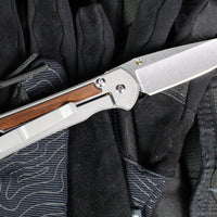 Chris Reeve Small Sebenza 31- Drop Point- Macassar Ebony Inlay Magnacut Steel Blade S31-1116 v2