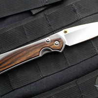 Chris Reeve Small Sebenza 31- LEFT HANDED- Drop Point- Macassar Ebony Inlay Magnacut Steel Blade S31-1117