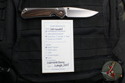 Chris Reeve Small Sebenza 31- LEFT HANDED- Drop Point- Macassar Ebony Inlay Magnacut Steel Blade S31-1117