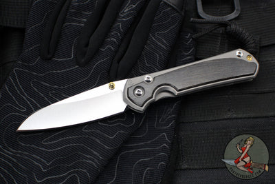 Chris Reeve Small Sebenza 31- Insingo Edge- Glass Blasted Titanium- Bog Oak Wood Inlay- Magnacut Steel Blade S31-1124 v2