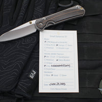 Chris Reeve Small Sebenza 31- Insingo Edge- Glass Blasted Titanium- Macassar Ebony Wood Inlay S31-1128 in CPM MAGNACUT